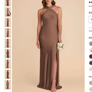 Birdy Grey Eileen Dress in Matte Satin Mocha